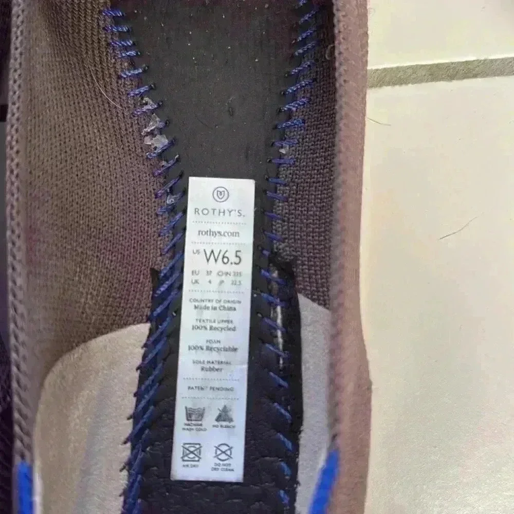 Rothy's Ponts in Mink Purple with Blue Heel Trim Size Women's 6 - Picture 4 of 7